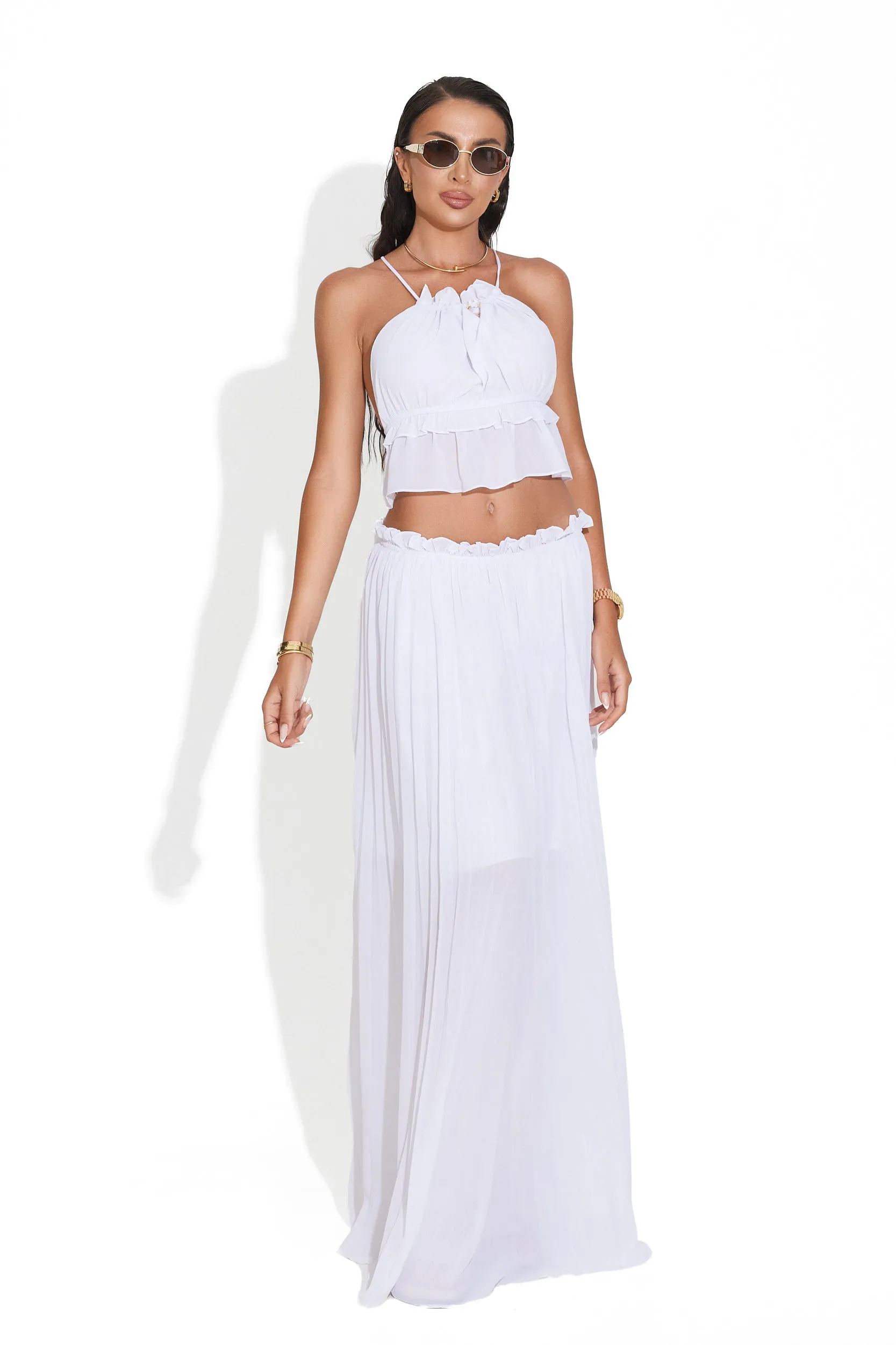 Compleu cu fusta alb Helina Bogas sold by bogas product image thumbnail 4