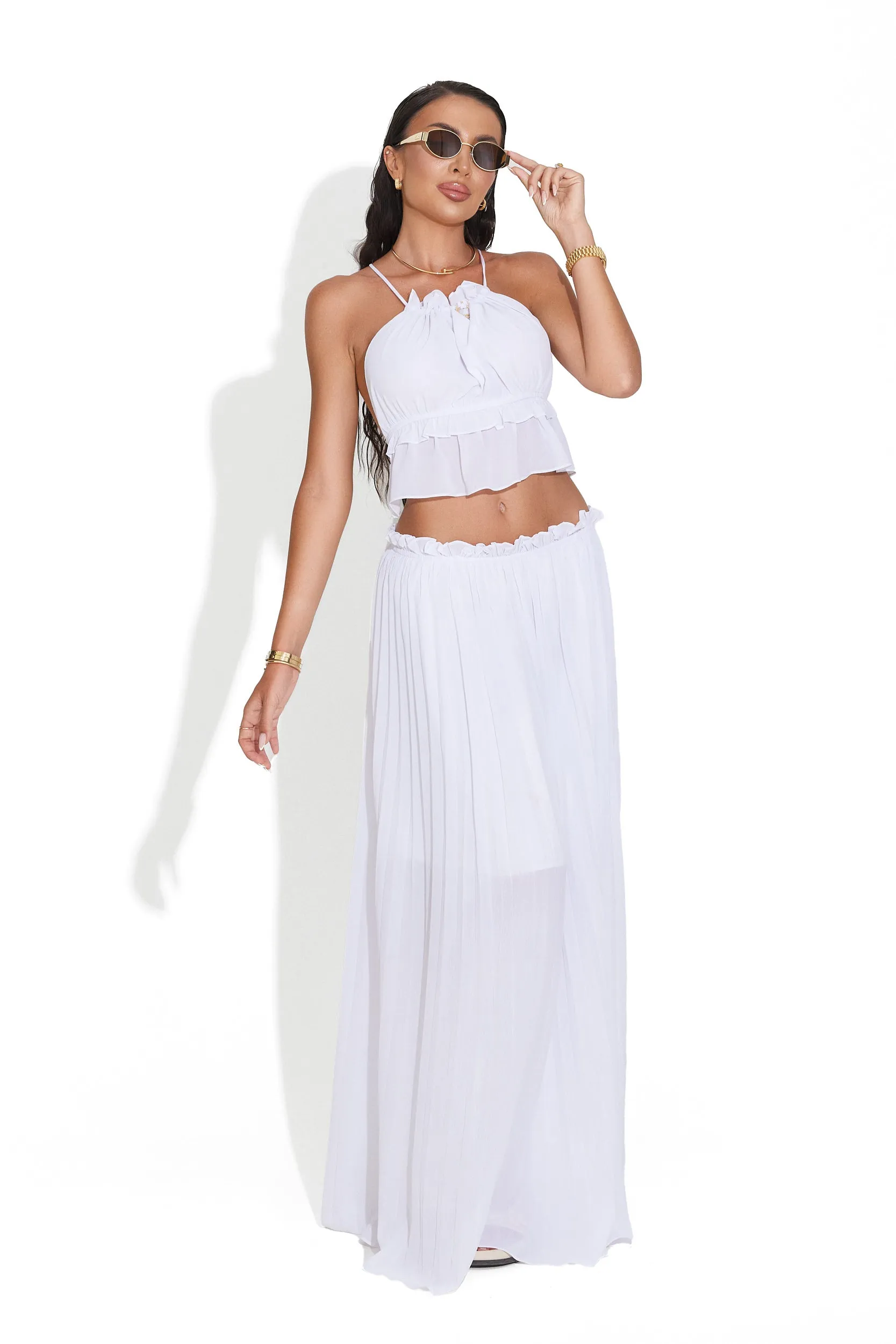 Compleu cu fusta alb Helina Bogas sold by bogas product image thumbnail 5