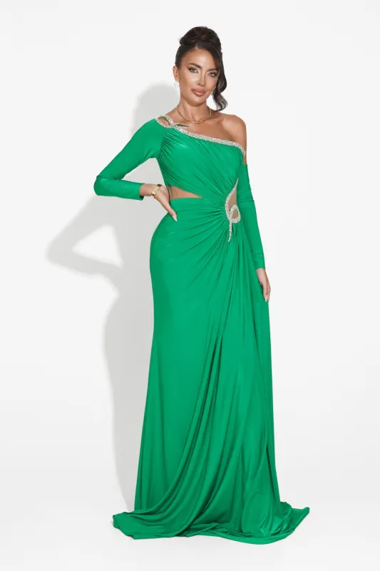 Rochie dama lunga verde Liatha Bogas sold by bogas