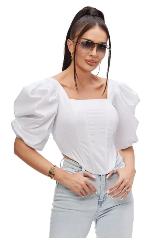 Corset dama elegant alb Bestyta Bogas sold by bogas