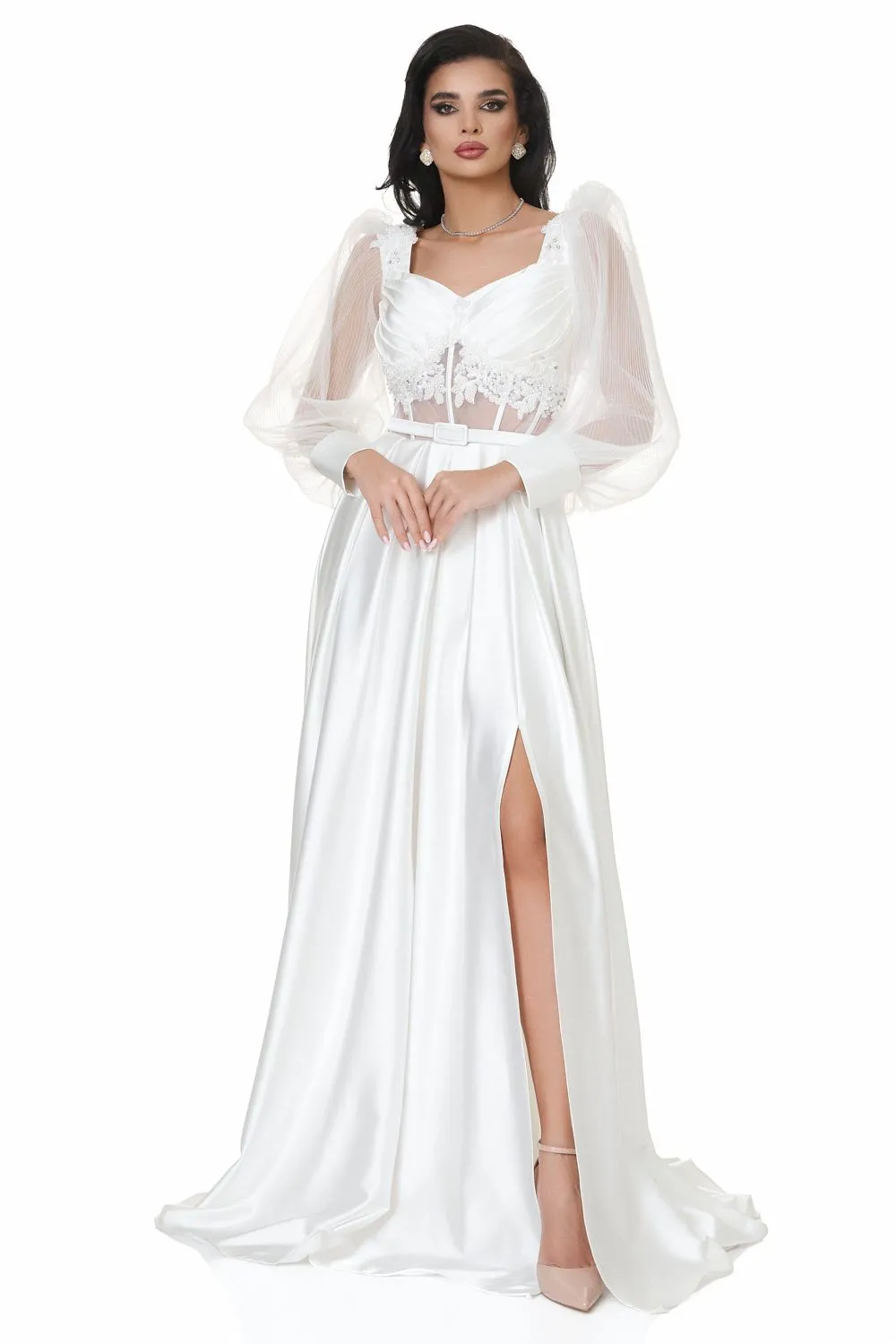 Rochie dama lunga alba Brilians Bogas sold by bogas product image thumbnail 2