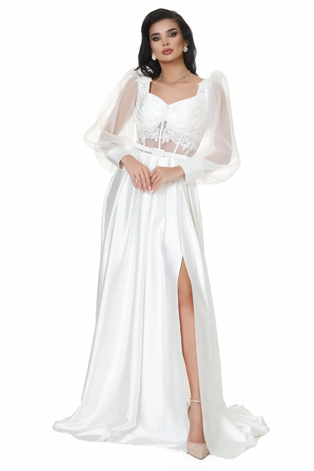 Rochie dama lunga alba Brilians Bogas sold by bogas product image thumbnail 3