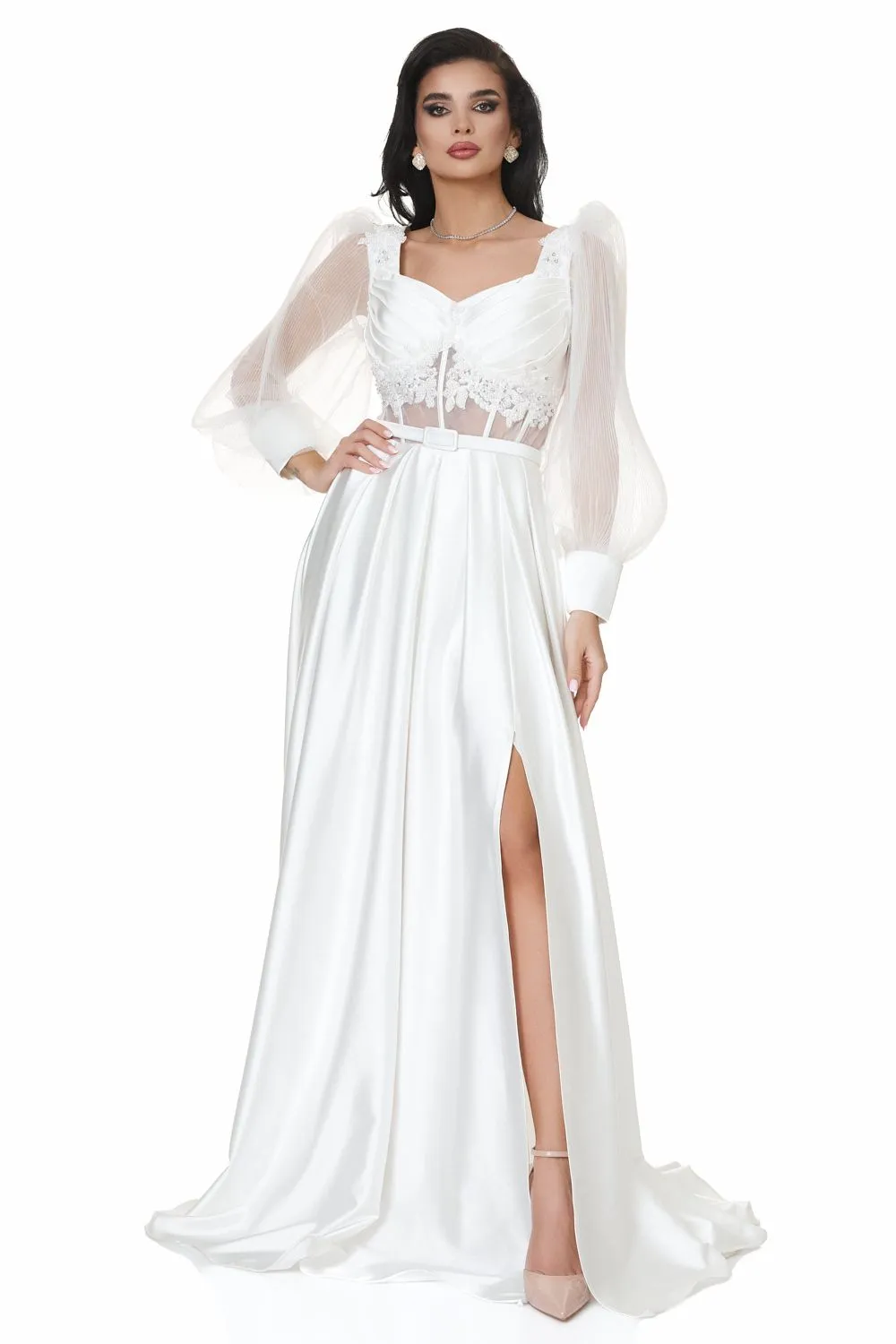 Rochie dama lunga alba Brilians Bogas sold by bogas