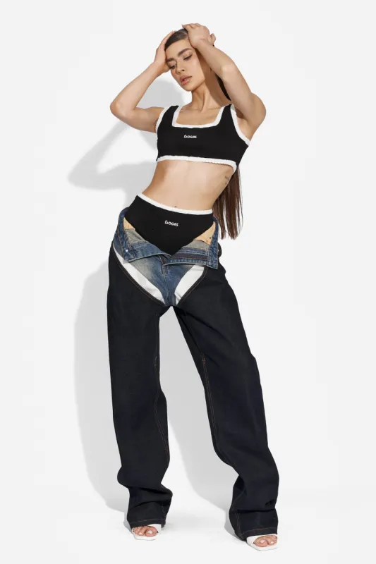 Compleu bustiera + bikini negru Margealy Bogas sold by bogas