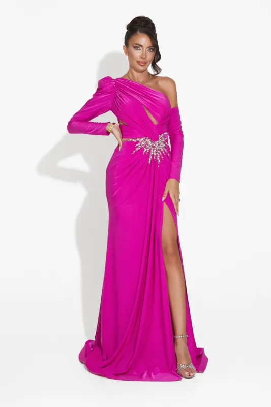 Rochie dama lunga fucsia Feneta Bogas sold by bogas