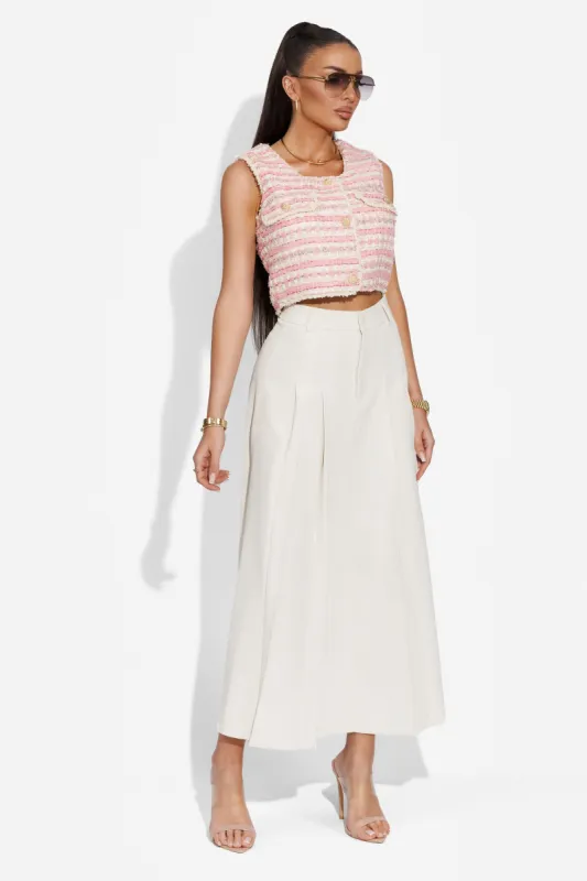 Fusta dama casual alba Geamina Bogas sold by bogas