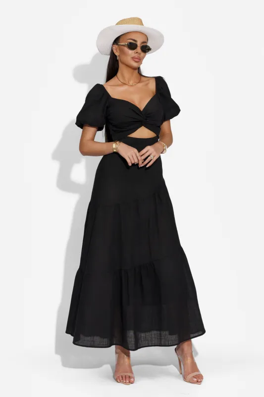 Rochie dama lunga neagra Mosysca Bogas sold by bogas