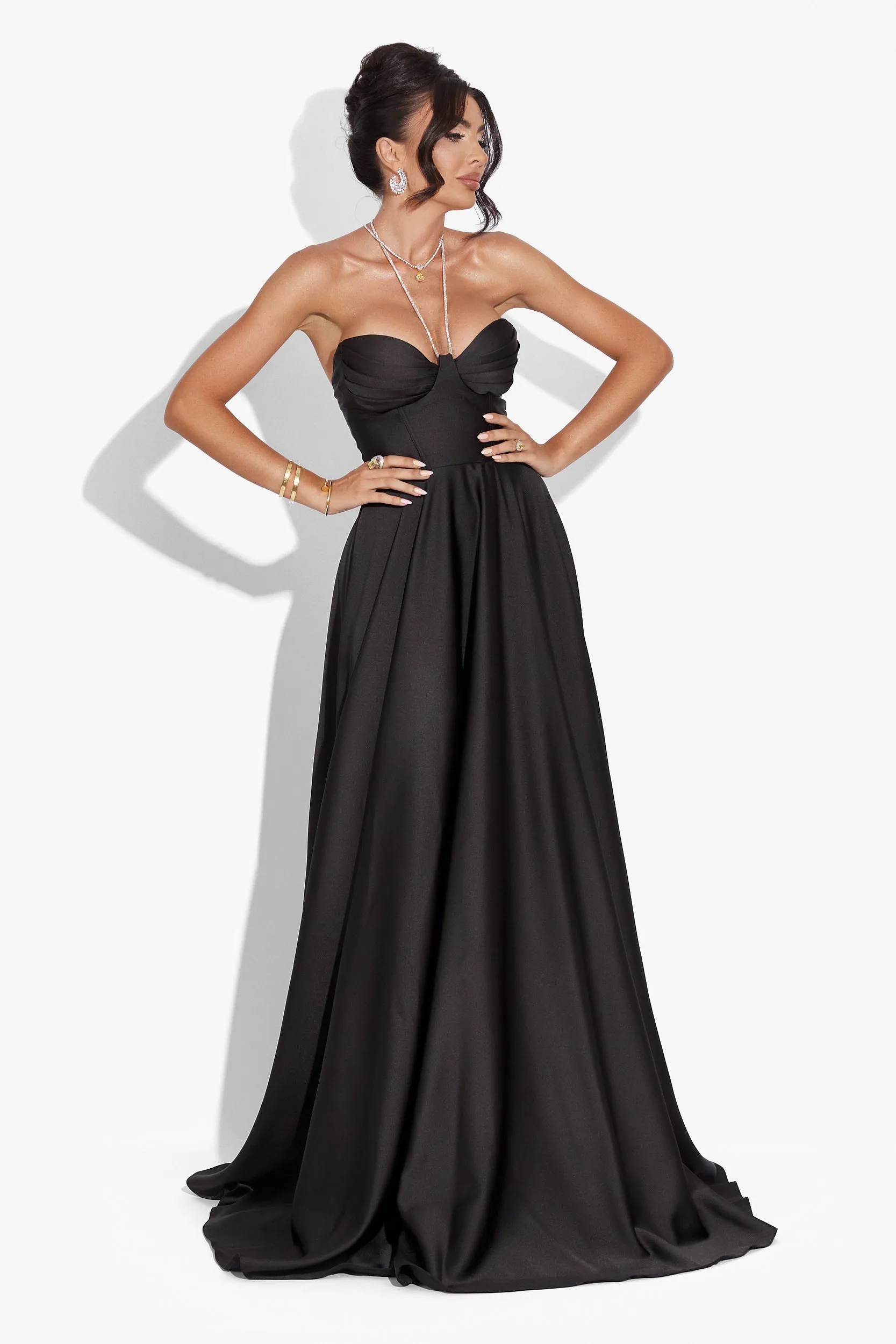 Rochie dama lunga tafta neagra Nayeli Bogas sold by bogas product image thumbnail 4