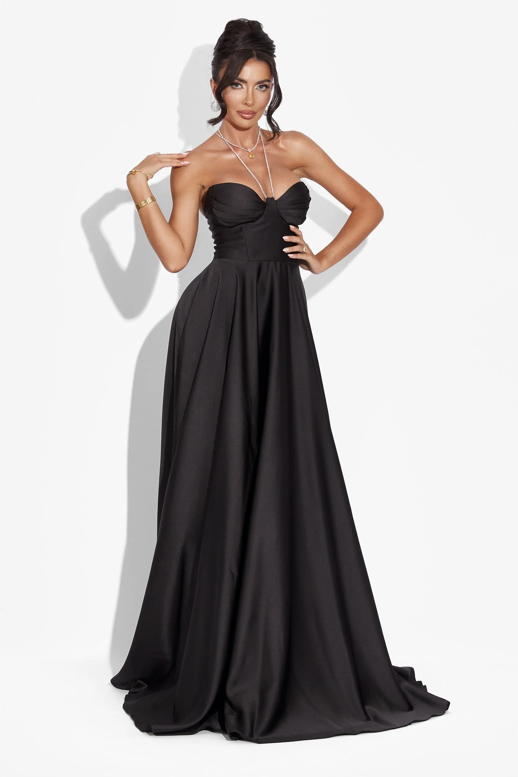 Rochie dama lunga tafta neagra Nayeli Bogas sold by bogas product image thumbnail 3