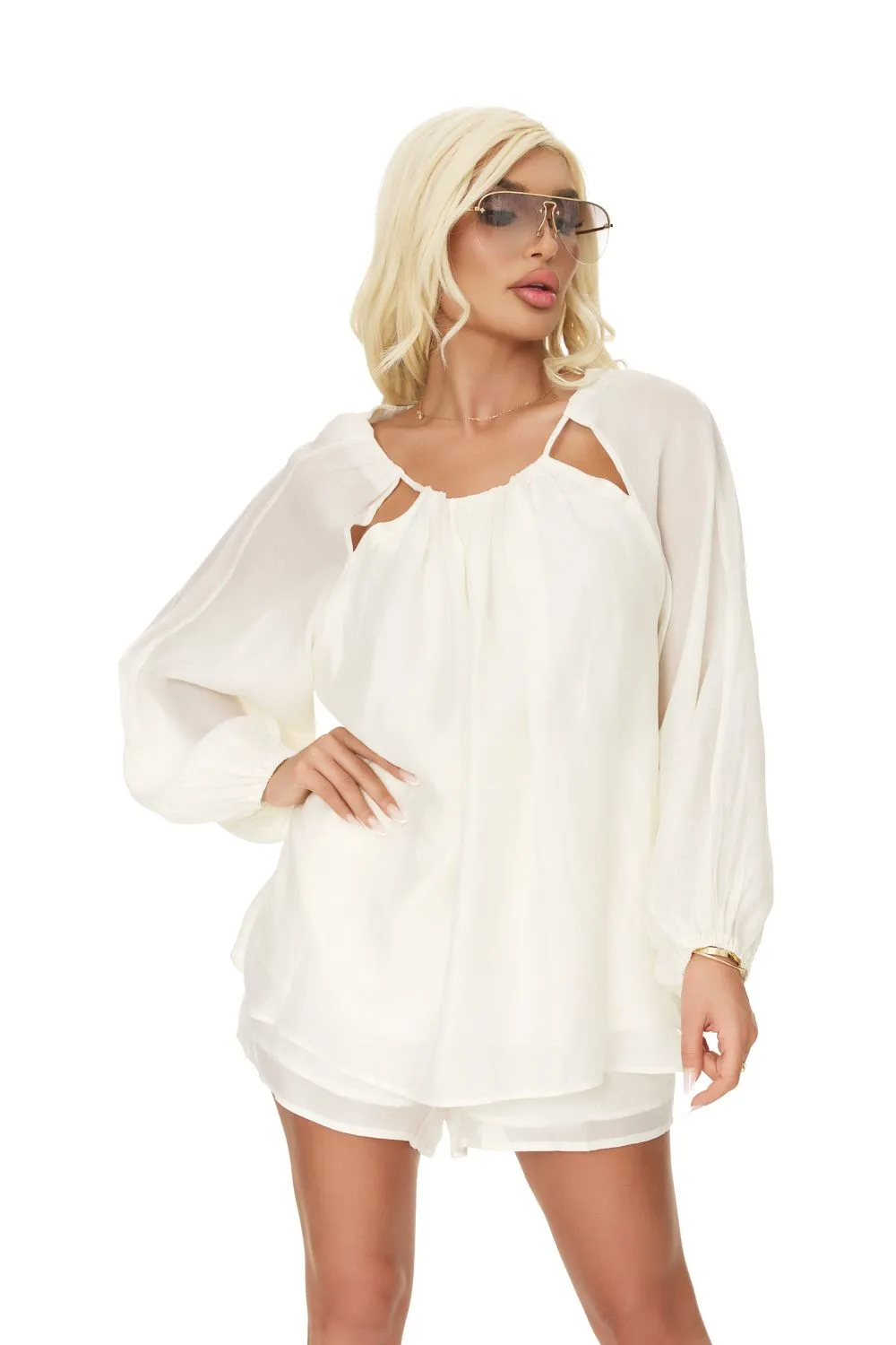 Compleu dama casual alb Blosy Bogas sold by bogas product image thumbnail 5