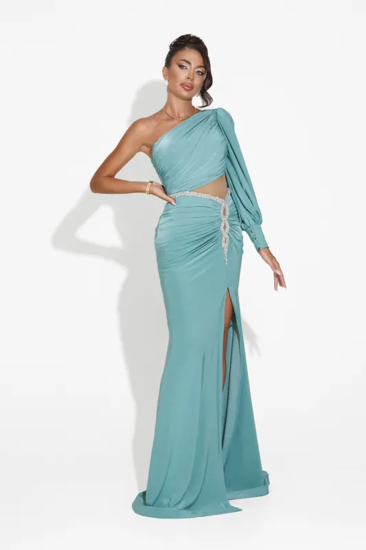 Rochie dama lunga turcoaz Rirena Bogas sold by bogas