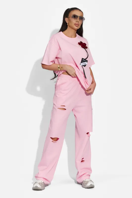 Pantaloni dama casual roz Lavile Bogas sold by bogas