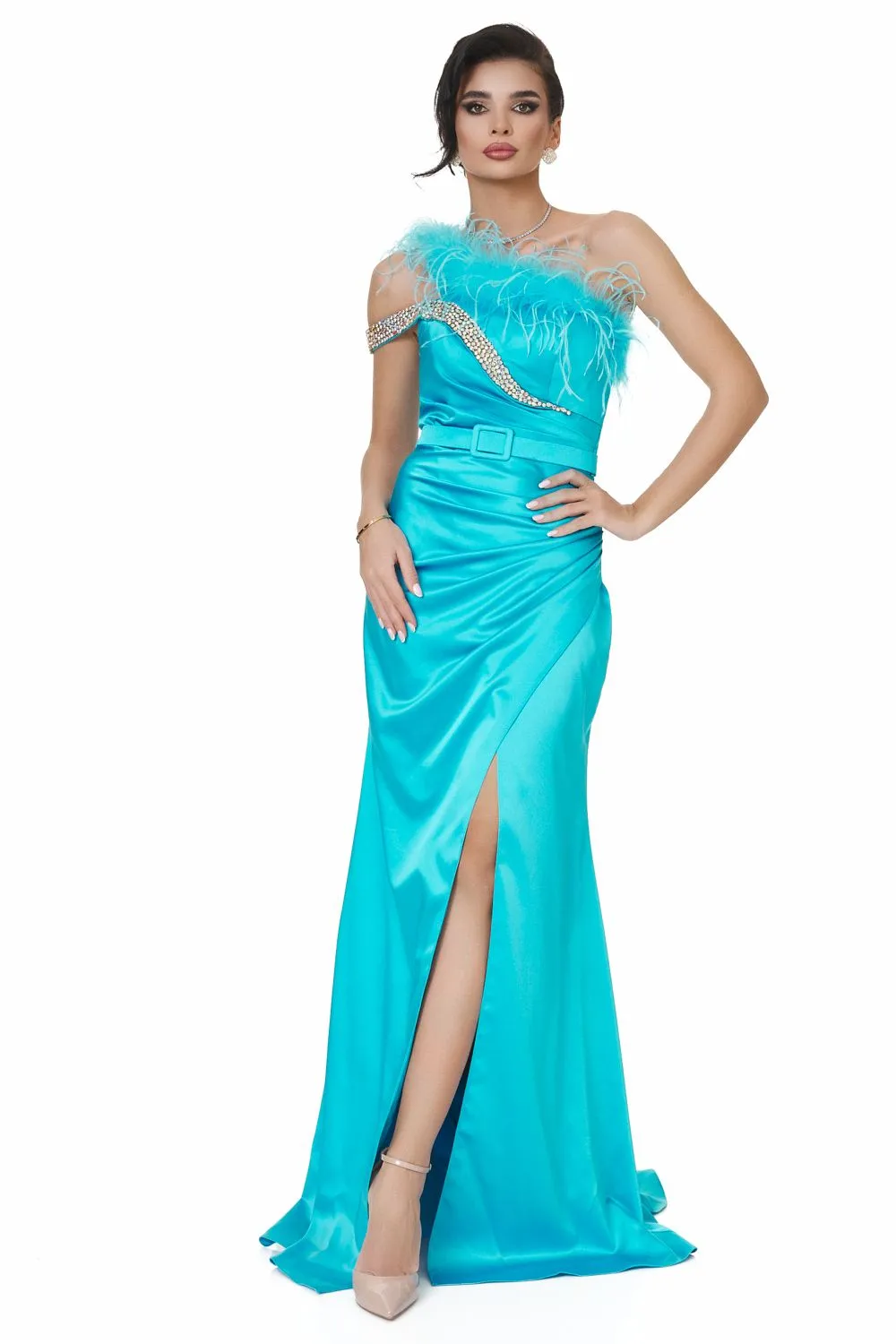 Rochie dama lunga albastra Vomisla Bogas sold by bogas