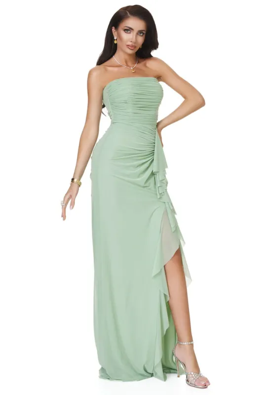 Rochie dama lunga verde mint Petynina Bogas sold by bogas