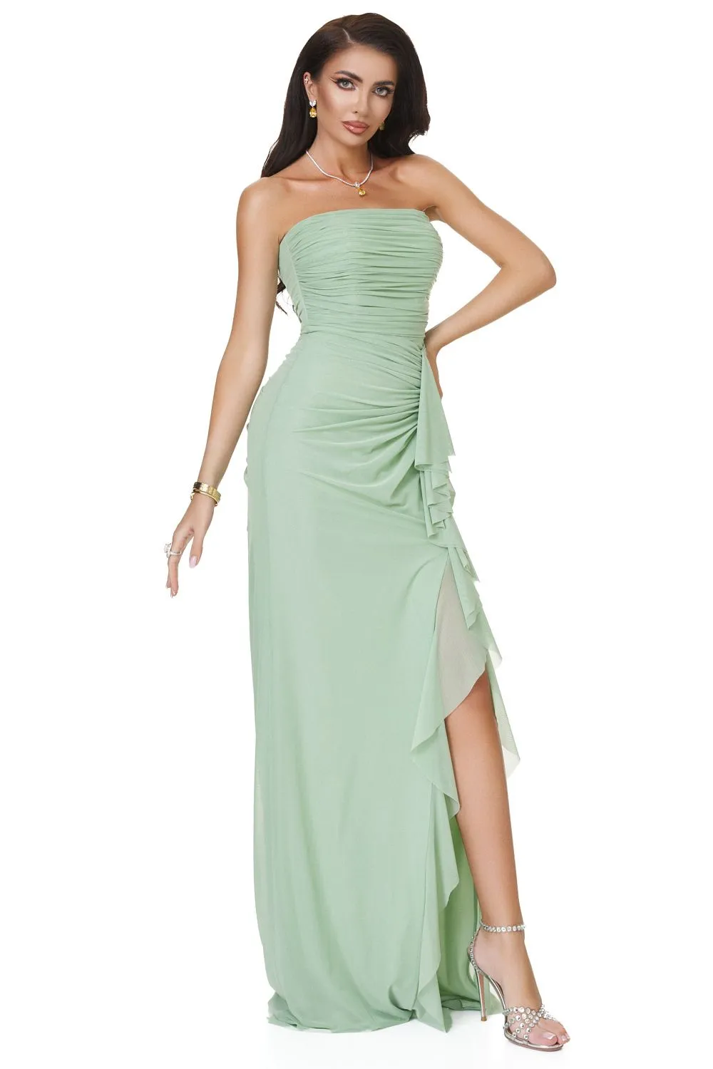 Rochie dama lunga verde mint Petynina Bogas sold by bogas