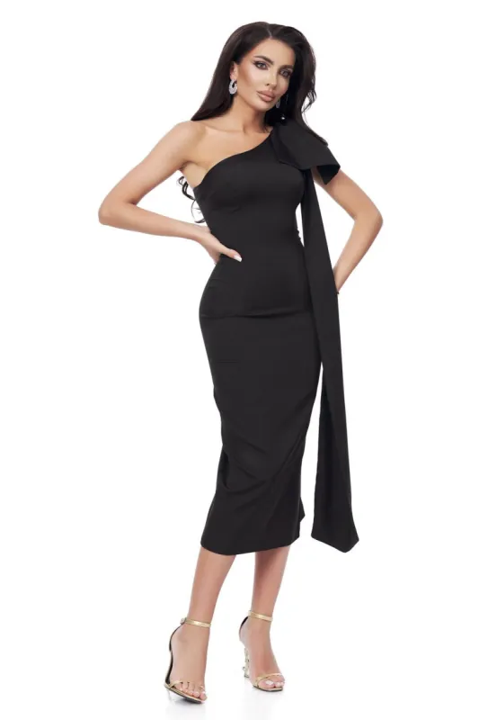 Rochie midi stofa neagra Marieke Bogas sold by bogas