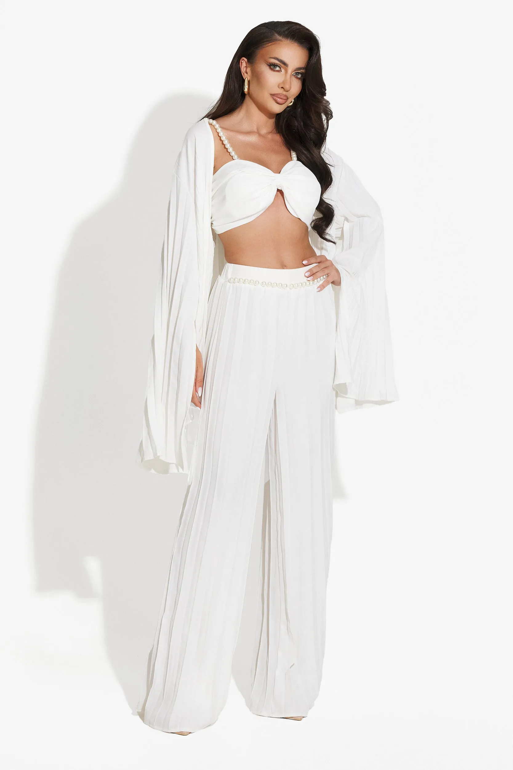 Compleu cu pantaloni alb Rifana Bogas sold by bogas