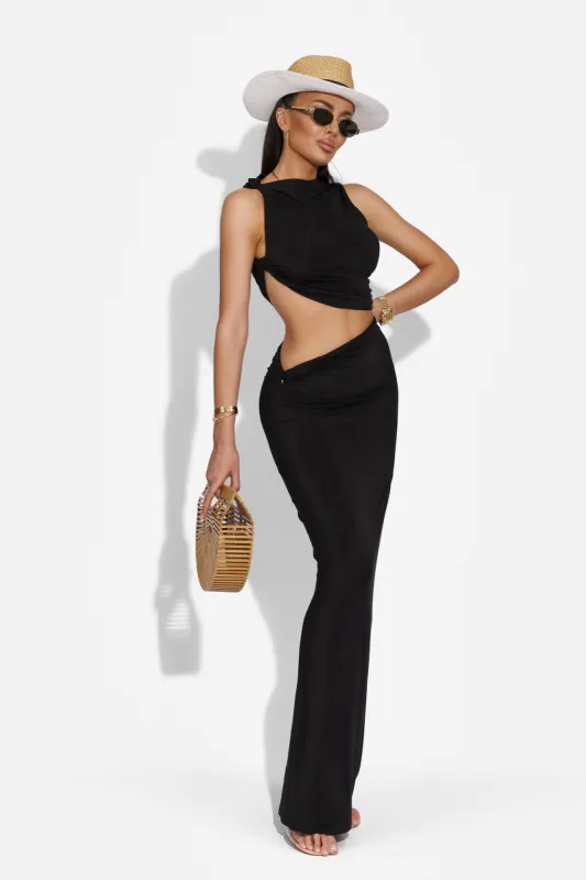 Compleu cu fusta dama casual negru Cafeza Bogas sold by bogas