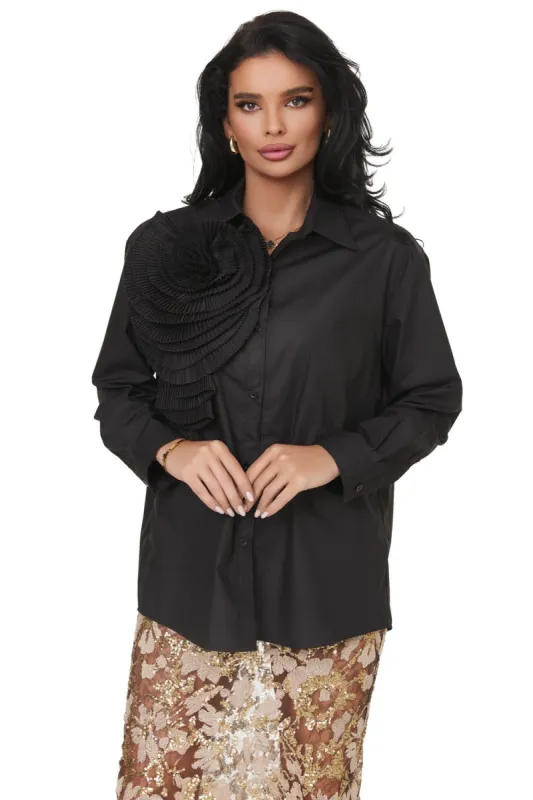 Camasa dama eleganta neagra Sheylia Bogas sold by bogas