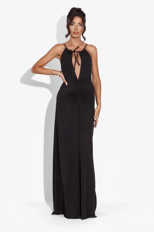Rochie dama lunga neagra Lebrija Bogas sold by bogas