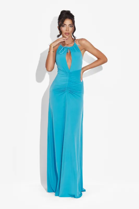 Rochie dama lunga bleu Lebrija Bogas sold by bogas