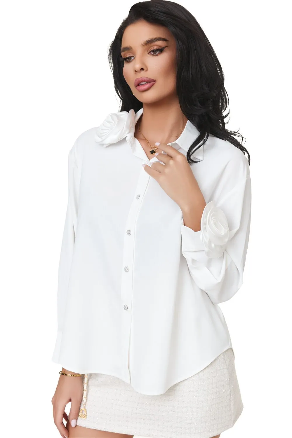 Camasa dama eleganta alba Alegelia Bogas sold by bogas