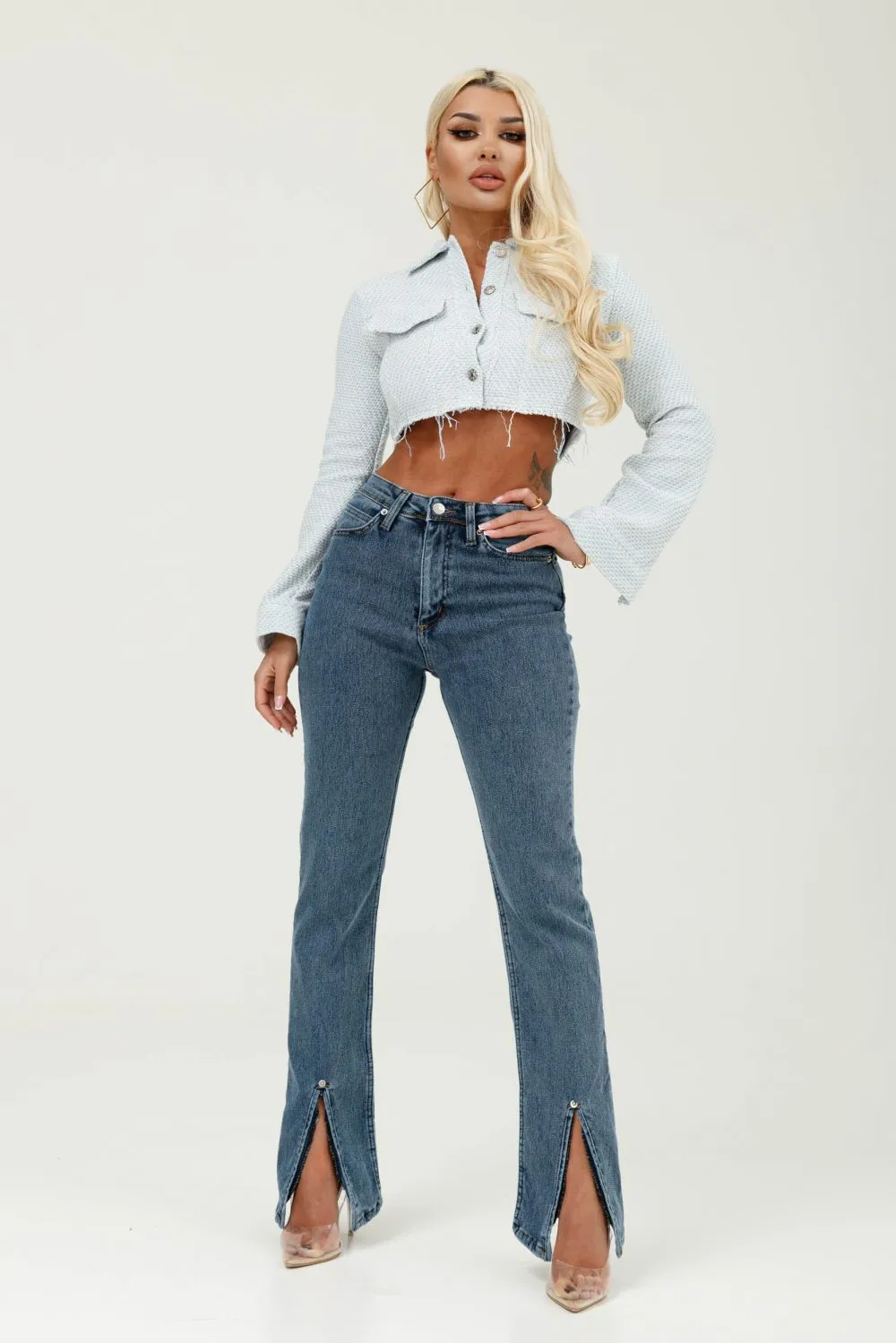 Jacheta dama stofa bleu Bertyna Bogas sold by bogas product image thumbnail 3