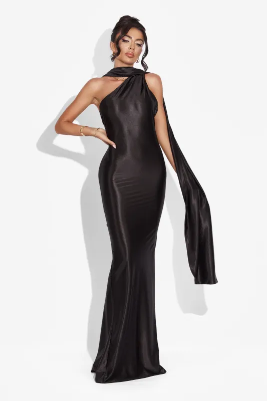 Rochie dama lunga neagra Conie Bogas sold by bogas