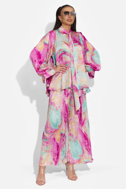 Compleu cu pantaloni dama casual roz Abygail Bogas sold by bogas