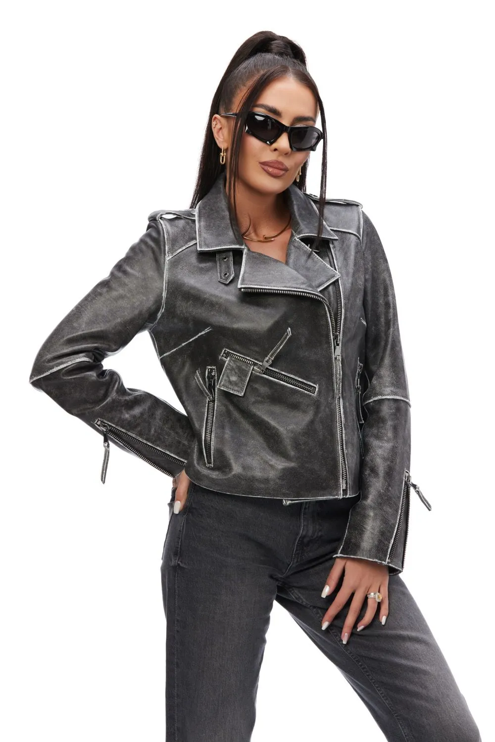 Geaca dama eleganta gri vintage Perdema Bogas sold by bogas