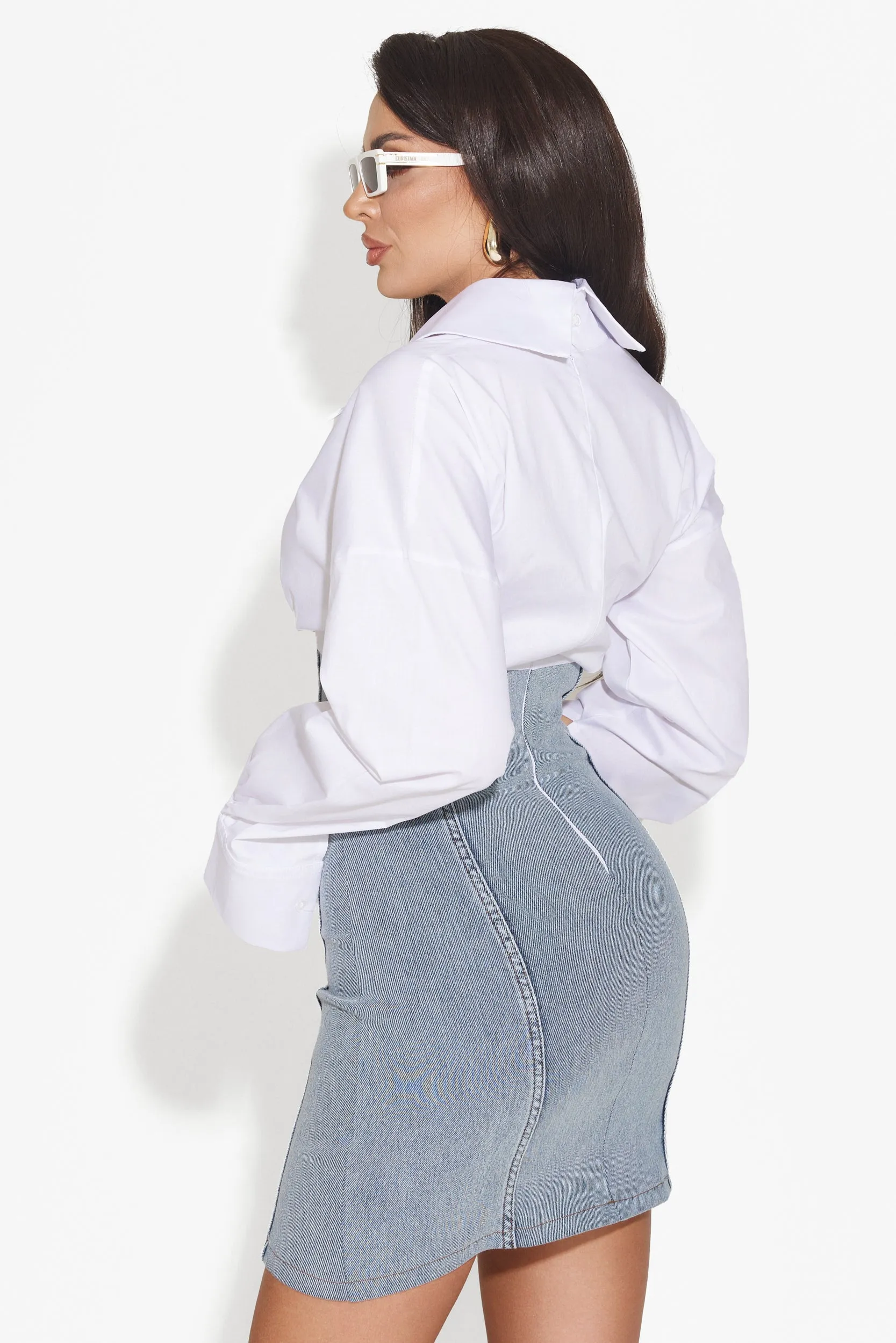 Rochie dama scurta alb bleu Wyne Bogas sold by bogas product image thumbnail 2