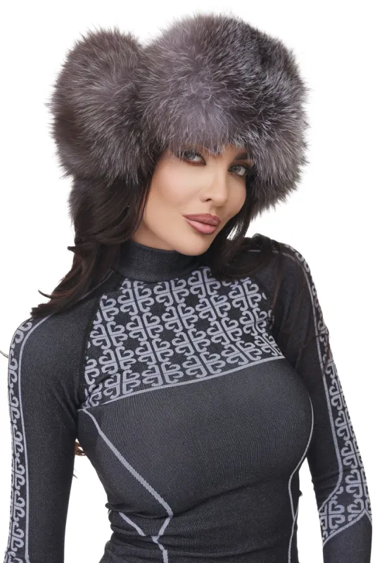 Caciula dama eleganta gri inchis Mekely Bogas sold by bogas