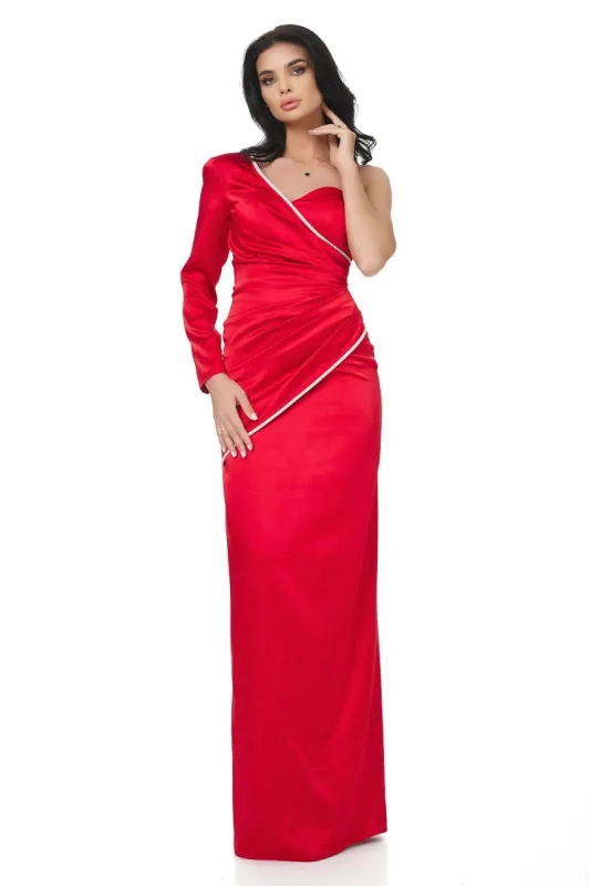 Rochie lunga saten rosie Marinette Bogas sold by bogas
