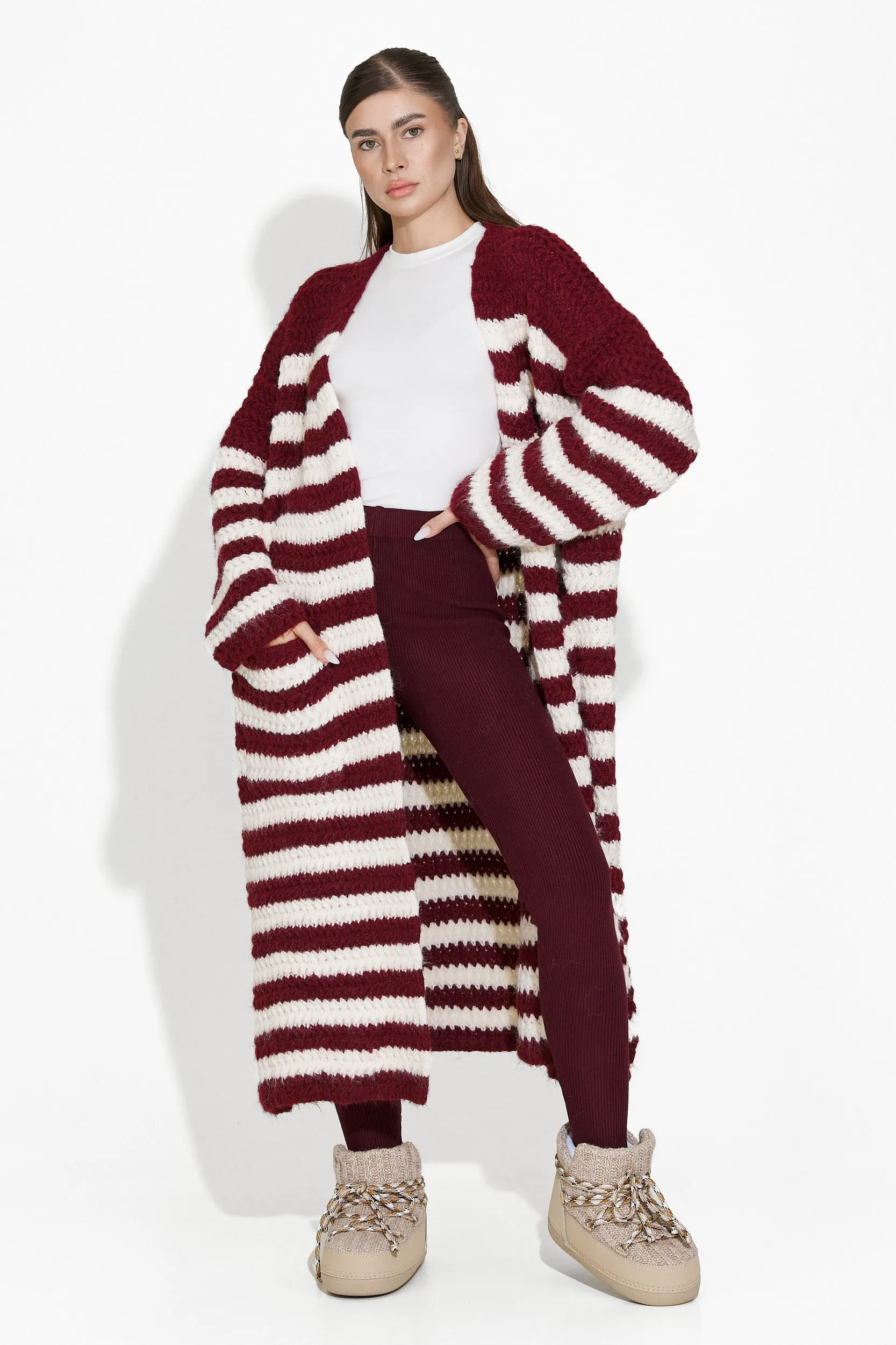 Cardigan dama casual burgundy Kathie Bogas sold by bogas product image thumbnail 3