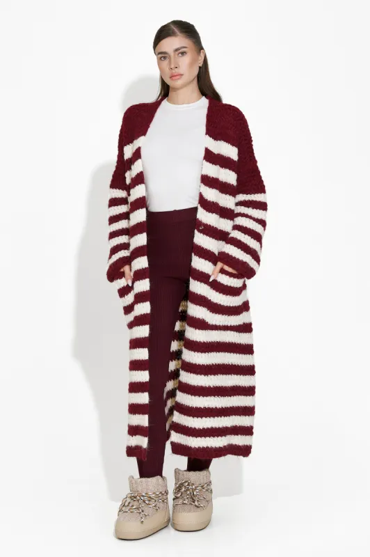 Cardigan dama casual burgundy Kathie Bogas sold by bogas