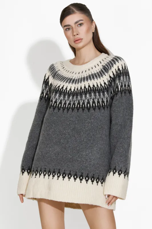 Pulover dama casual gri Kathi Bogas sold by bogas