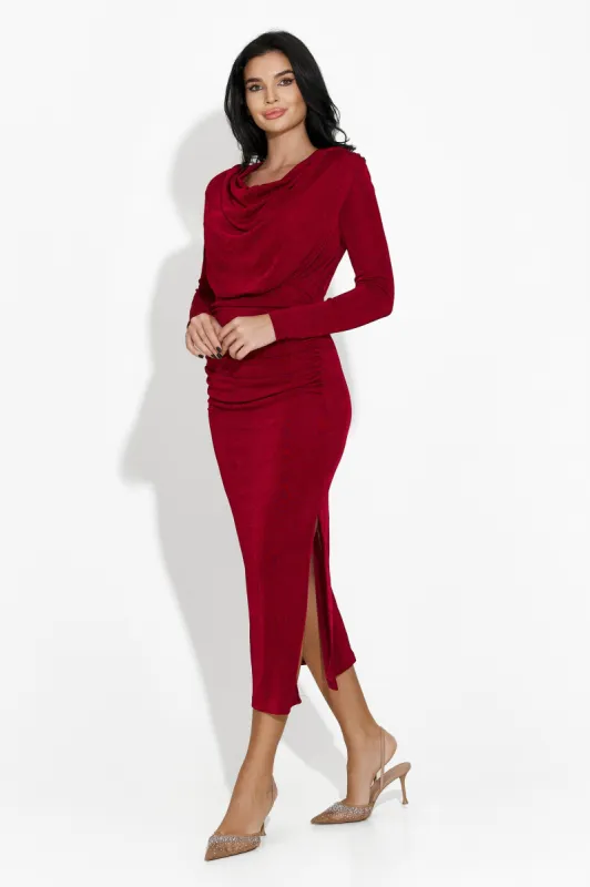 Rochie dama midi burgundy Natacha Bogas sold by bogas