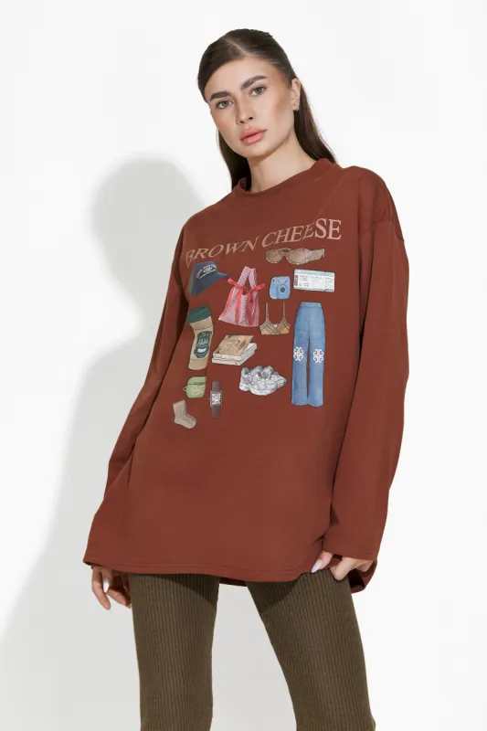 Bluza dama casual maro Eryn Bogas sold by bogas
