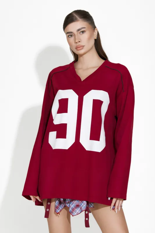 Bluza dama casual burgundy Galice Bogas sold by bogas