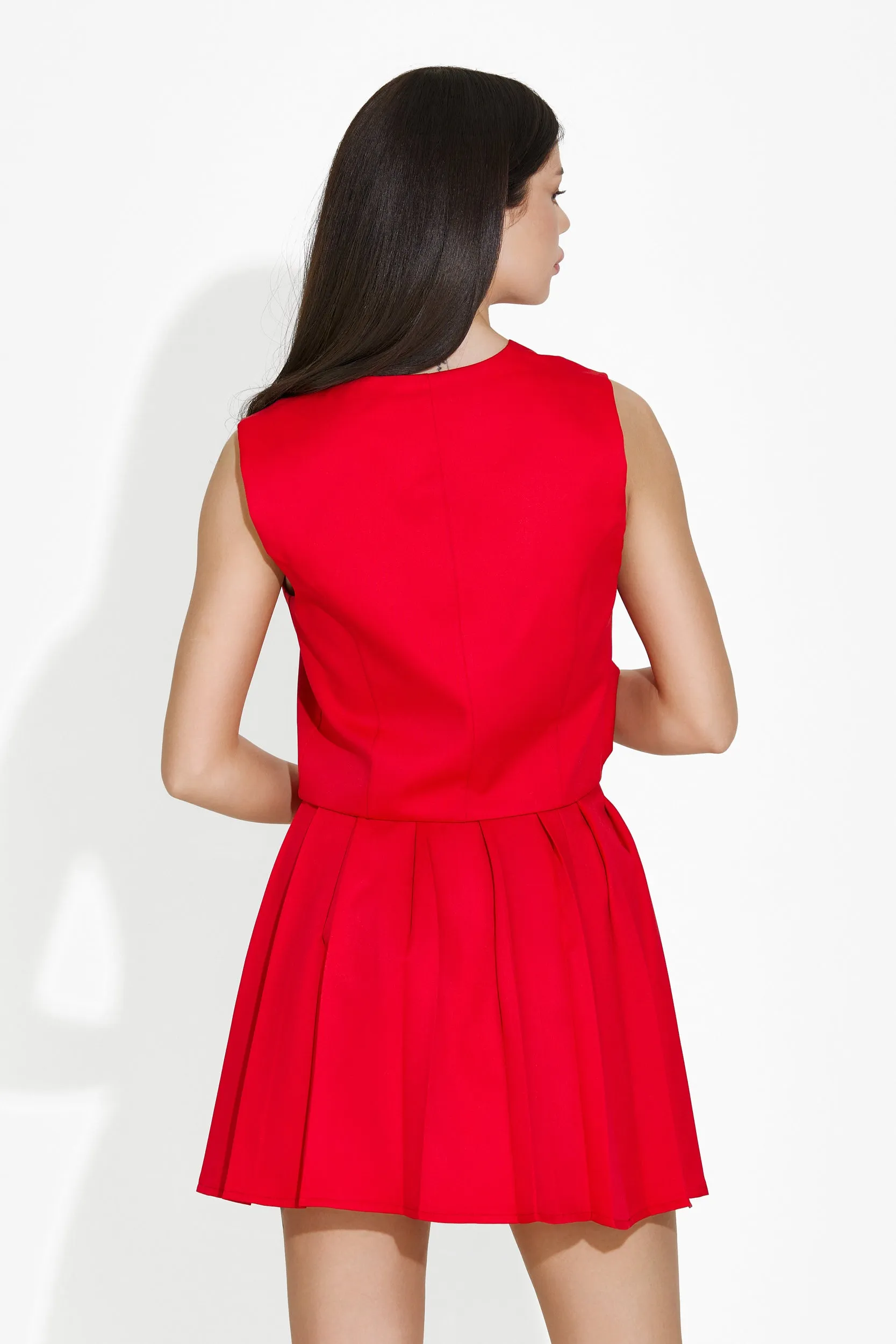 Compleu dama fusta + vesta rosu Saina Bogas sold by bogas product image thumbnail 2