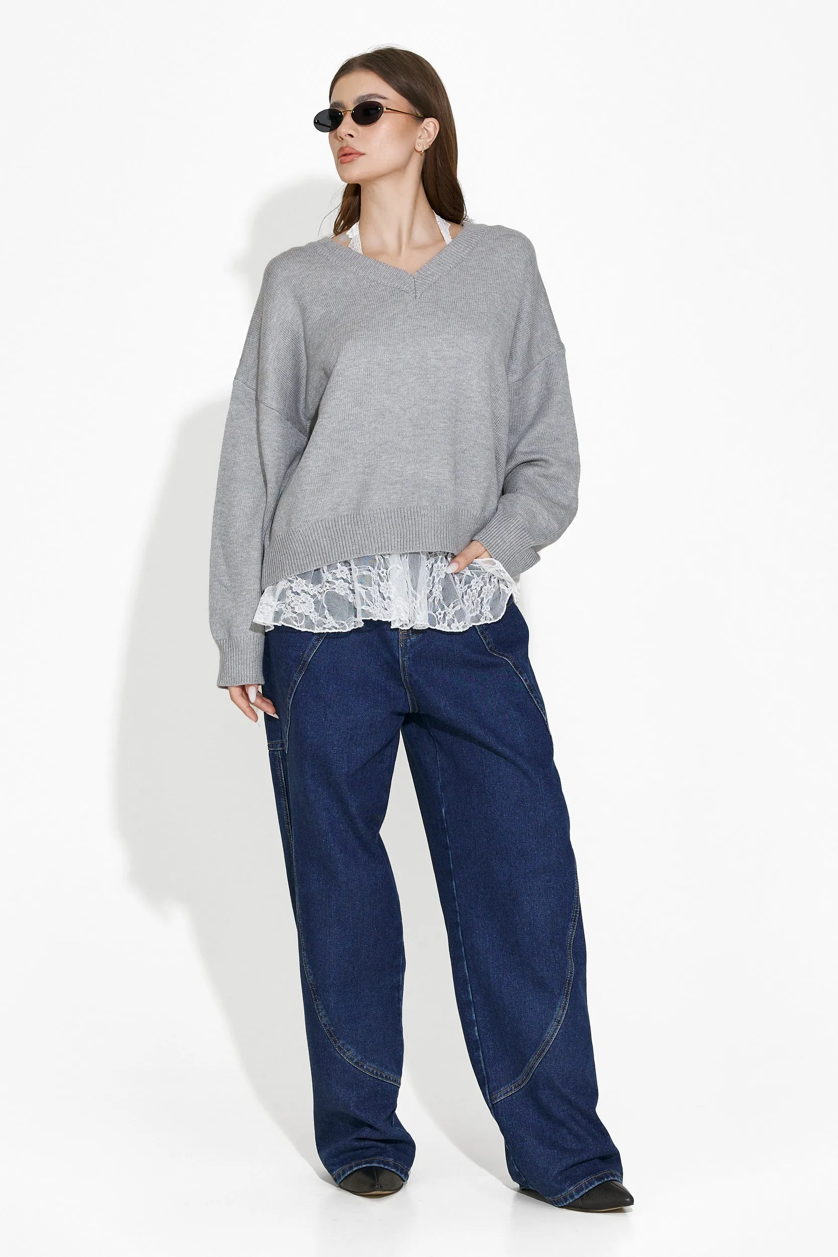 Pulover dama casual gri Emetha Bogas sold by bogas product image thumbnail 3