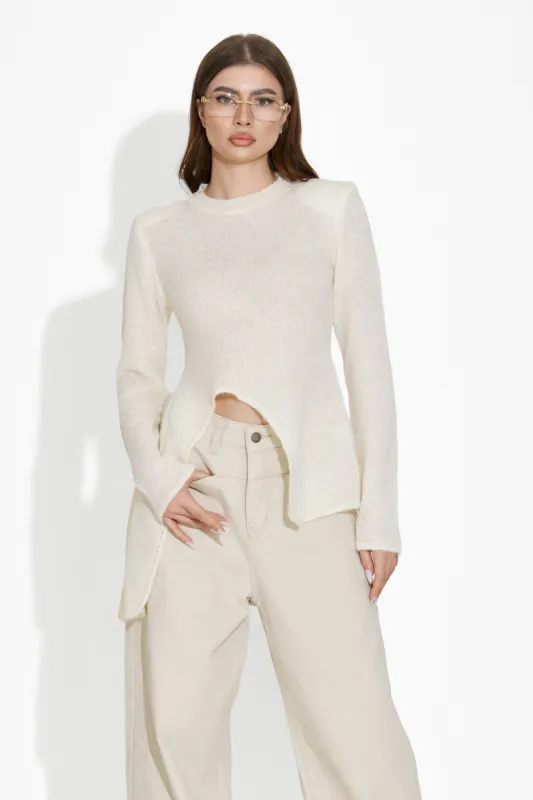 Pulover dama casual bej Aleisa Bogas sold by bogas