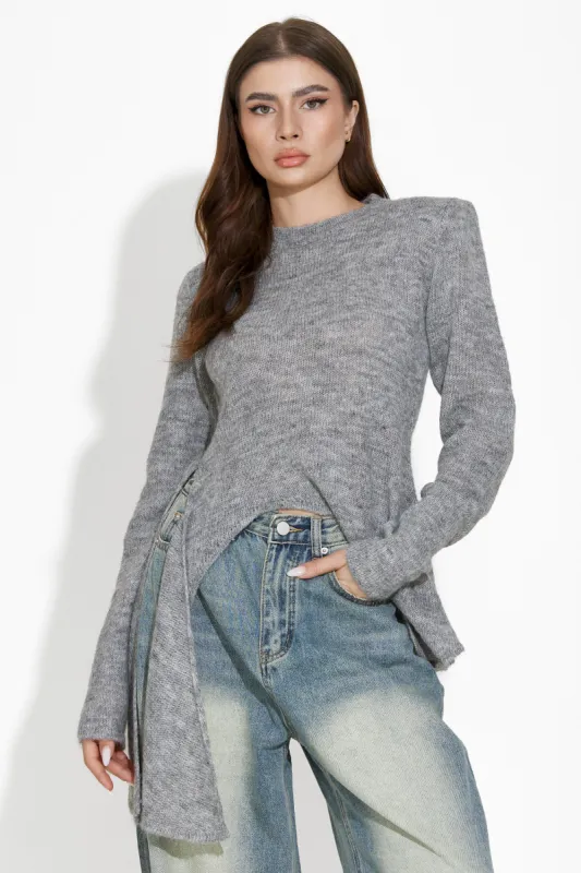 Pulover dama casual gri Aleisa Bogas sold by bogas