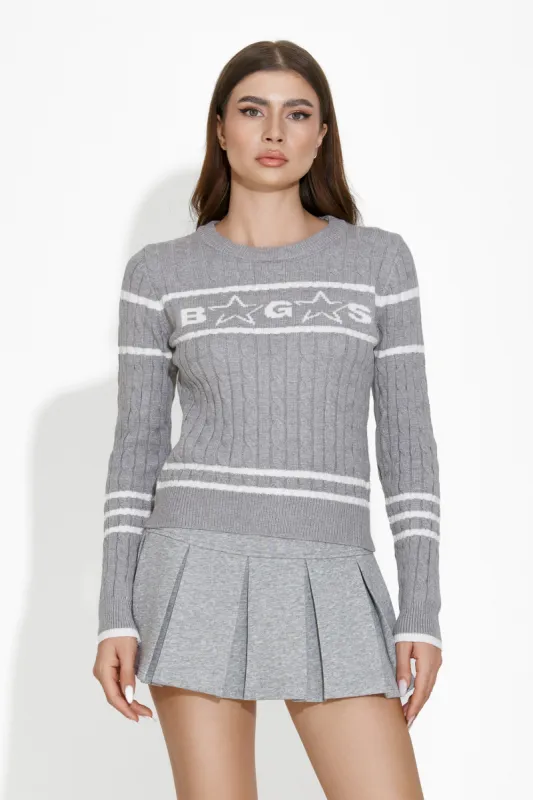 Pulover dama casual gri Sharonda Bogas sold by bogas