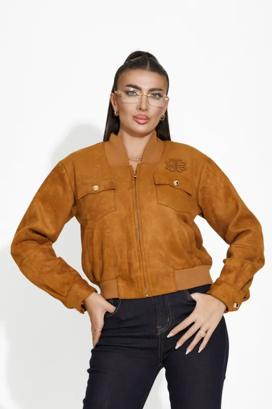 Geaca dama casual maro Adavna Bogas sold by bogas