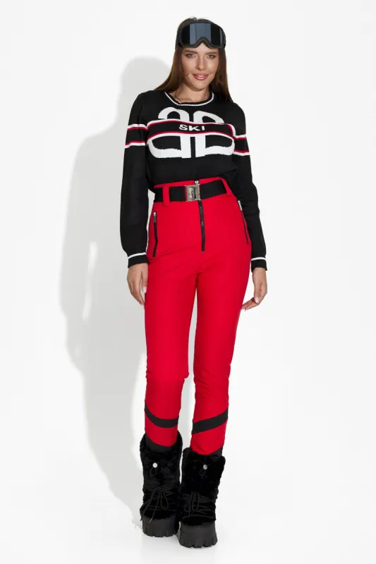 Pantaloni ski dama rosii Lorya Bogas sold by bogas