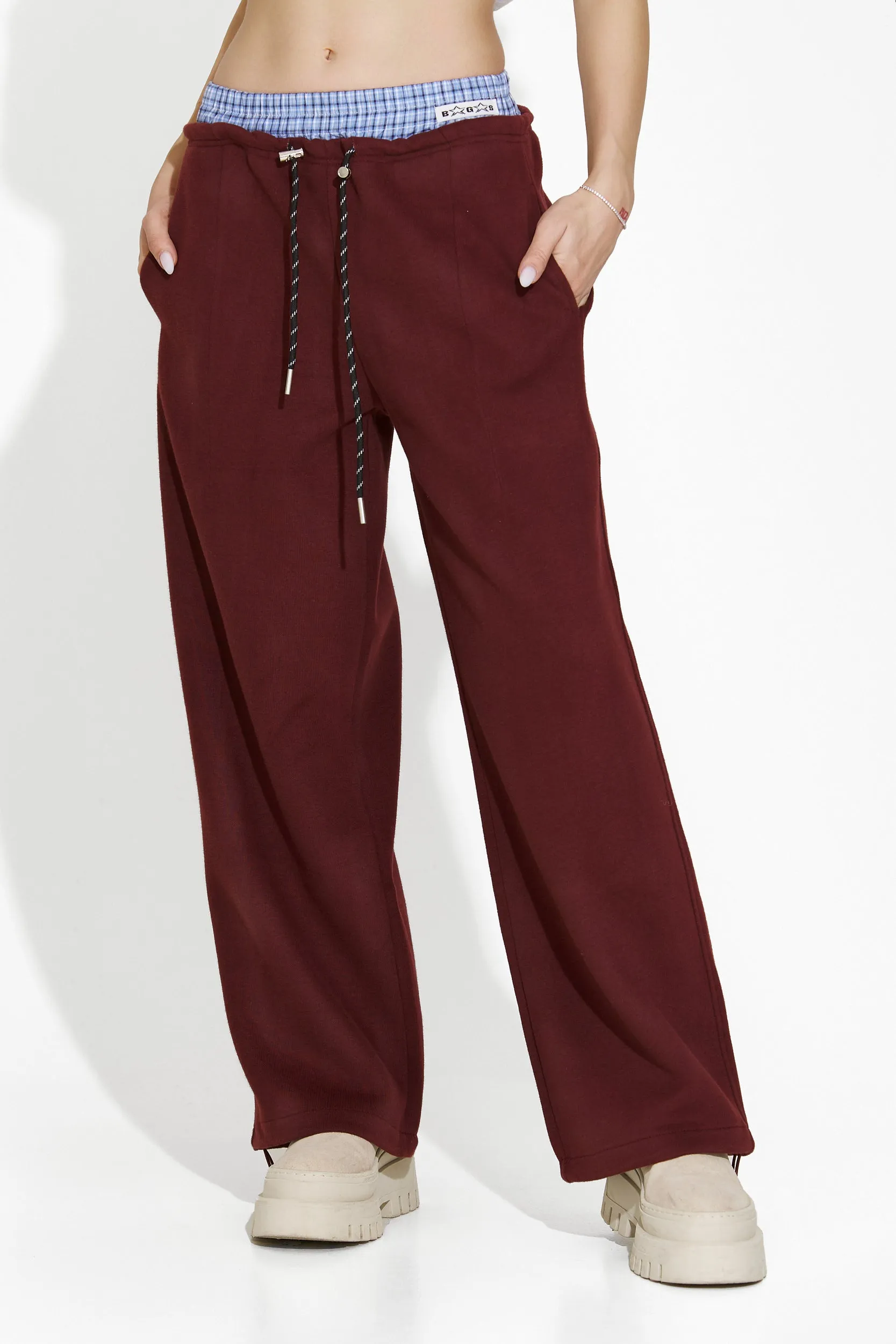 Pantaloni dama casual burgundy Elease Bogas sold by bogas