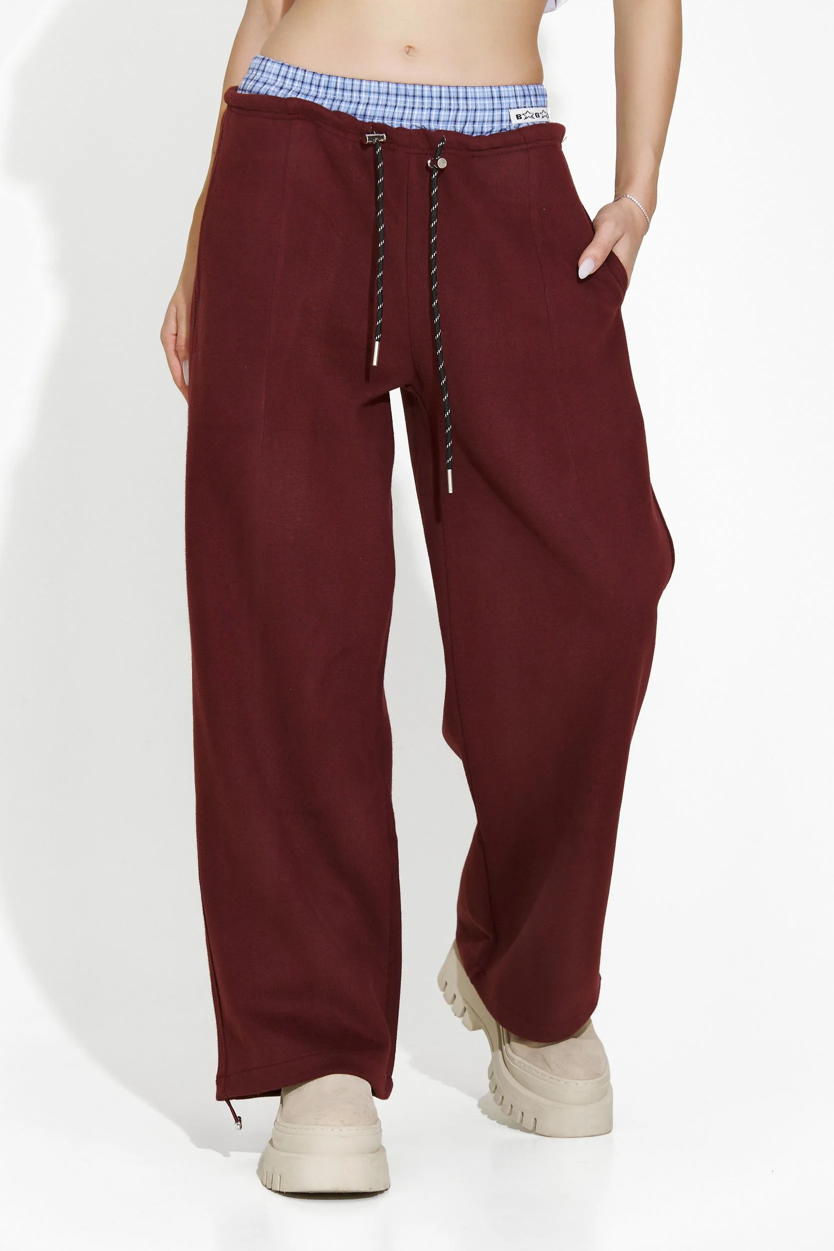 Pantaloni dama casual burgundy Elease Bogas sold by bogas product image thumbnail 5