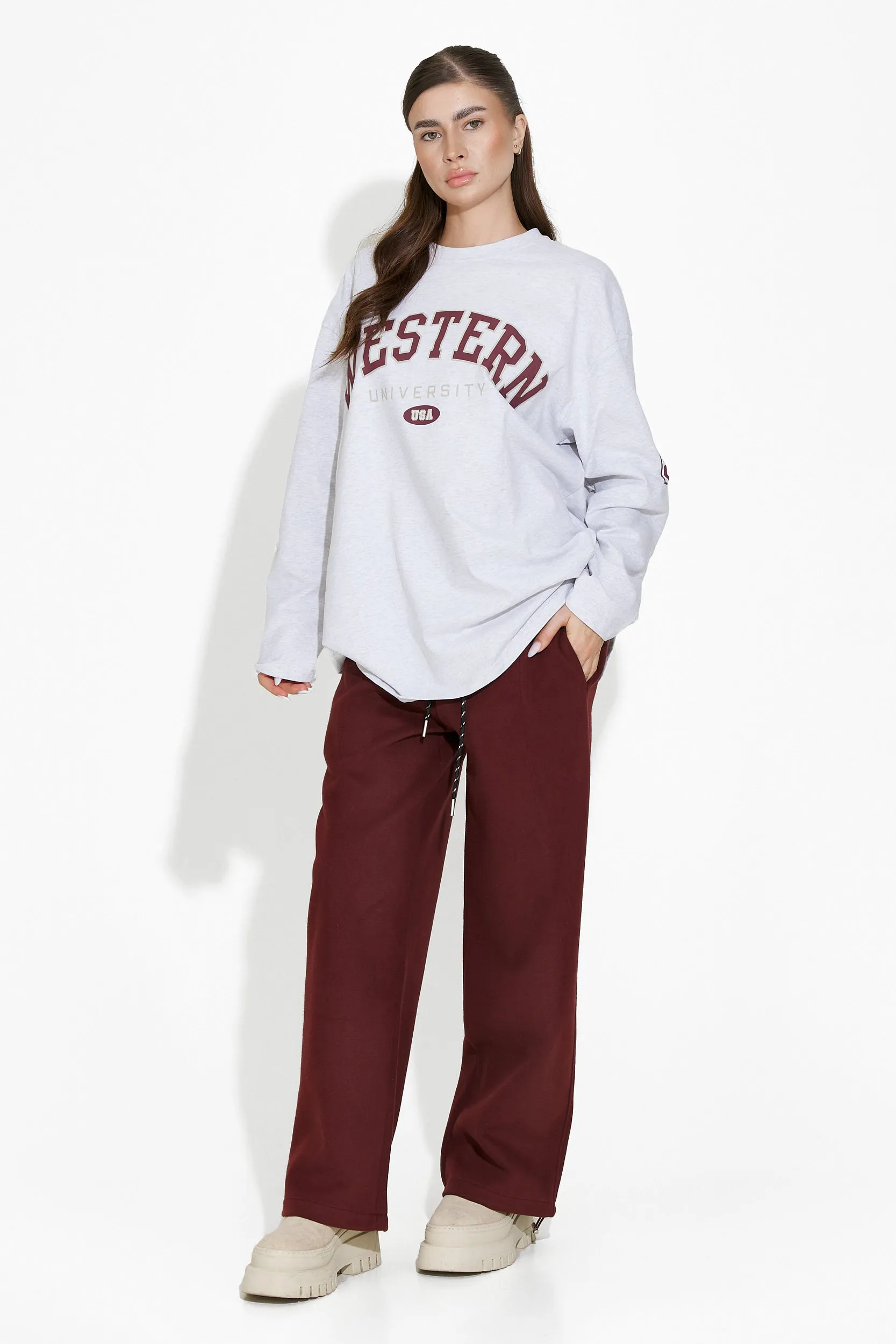 Pantaloni dama casual burgundy Elease Bogas sold by bogas product image thumbnail 3