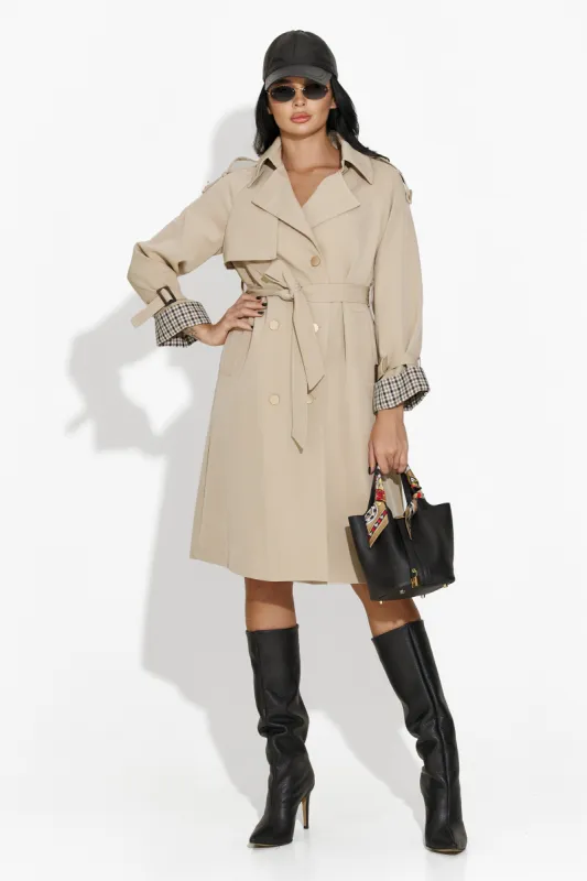 Palton dama elegant bej Lasonya Bogas sold by bogas